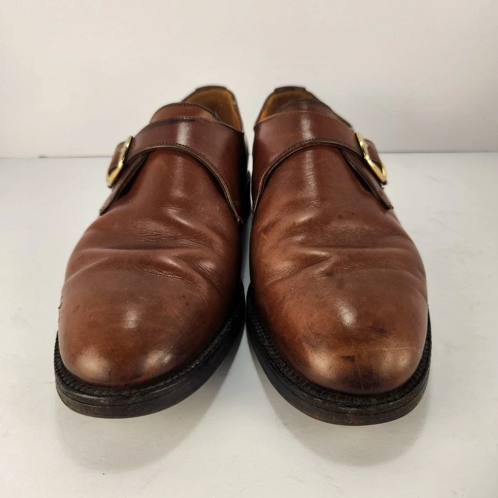 Bowen Made In England Men's Dressy Brown‎ Leather Shoes Size 6.5
